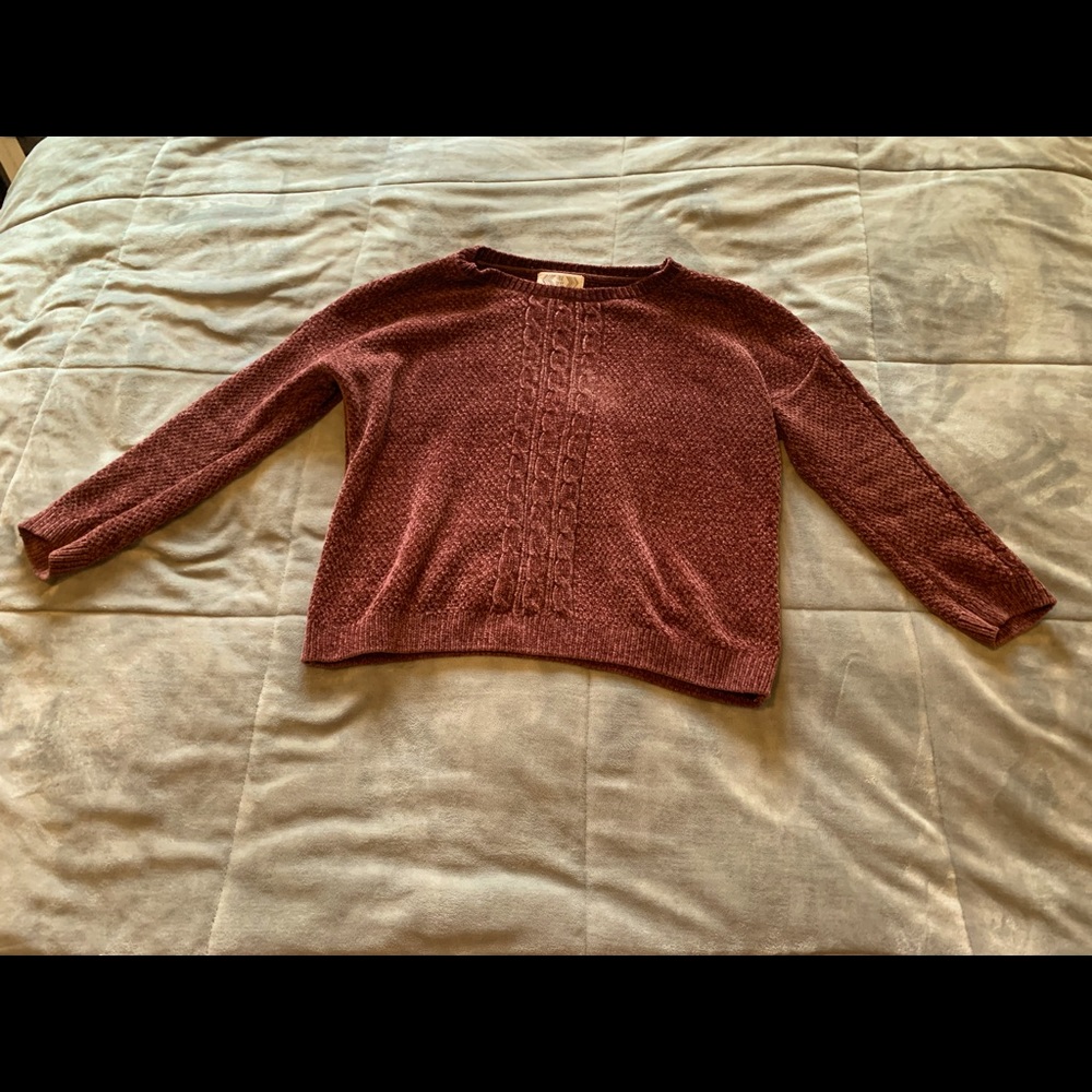 Soft Red Pink Rose Sweater